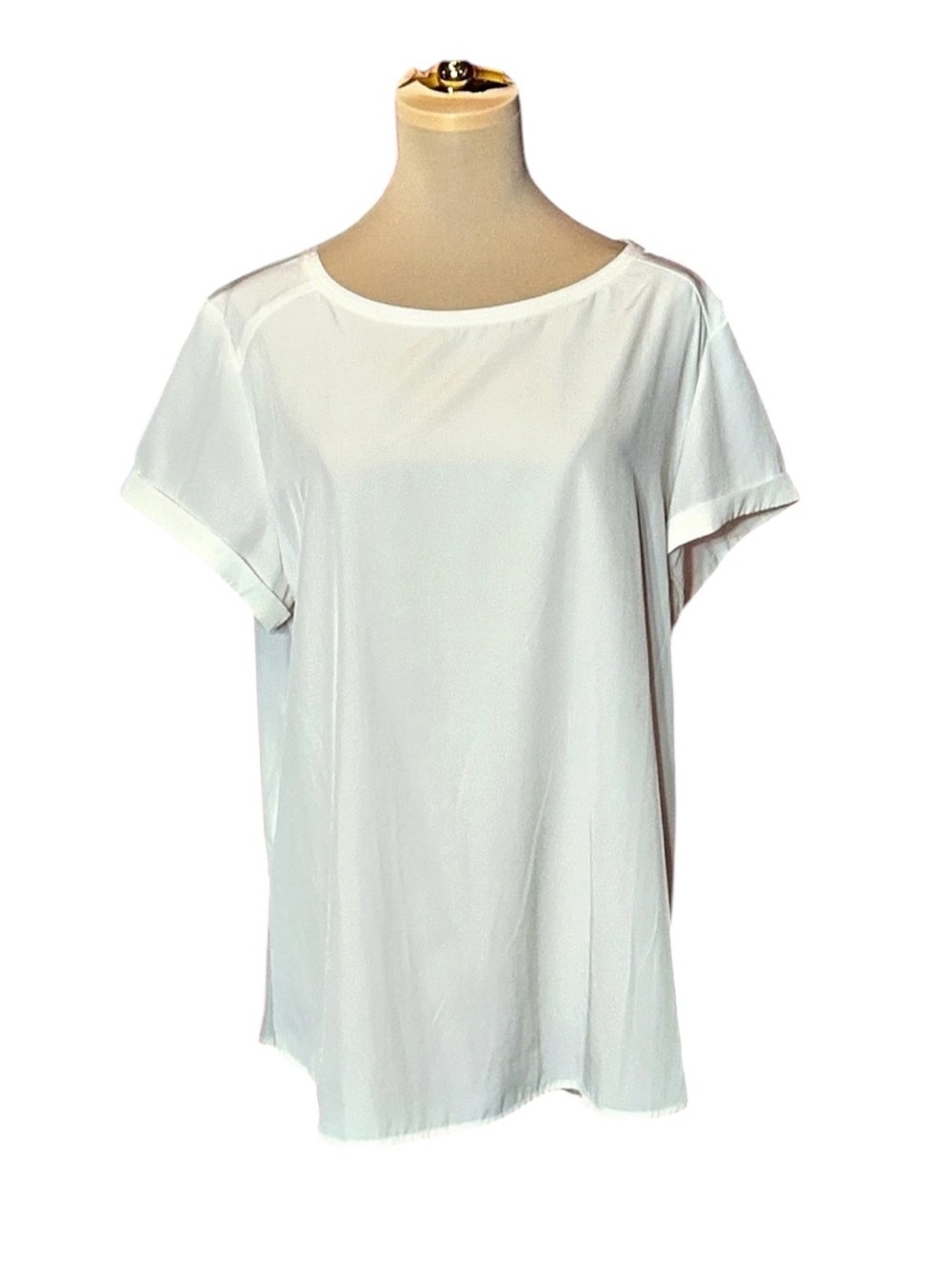 Chico's Short Sleeve Top in White Size 2